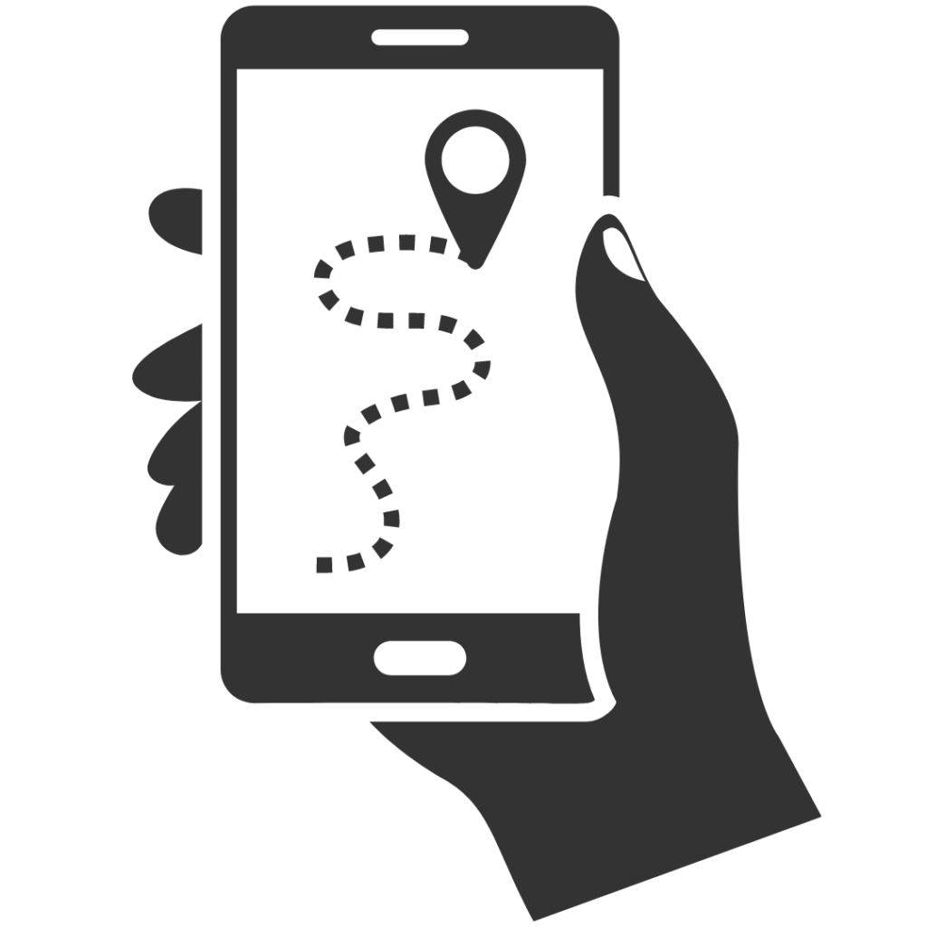 Illustration of a phone showing location.